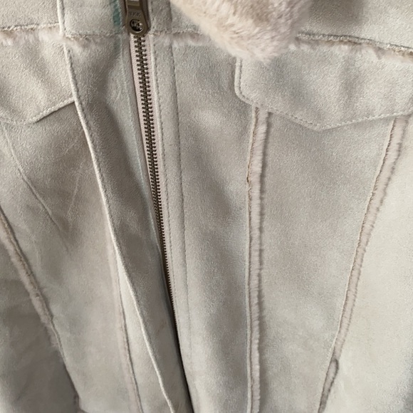 Lord & Taylor Faux Suede Shearling Jacket, Sz PM - Picture 6 of 13